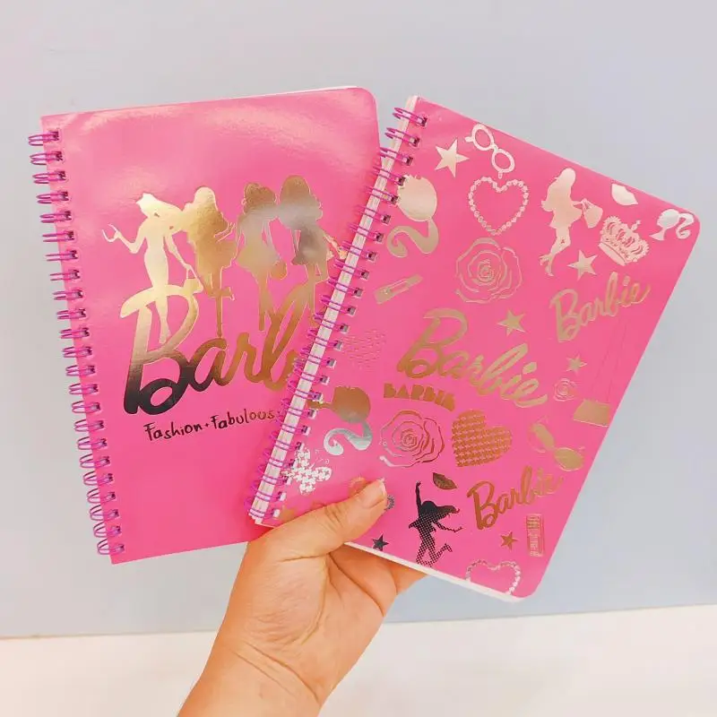 2Pcs Miniso Kawaii A5 Journal Barbie Cartoon Cute Student Coil Notebook Fashion Study Stationery New Style School Starts Gift