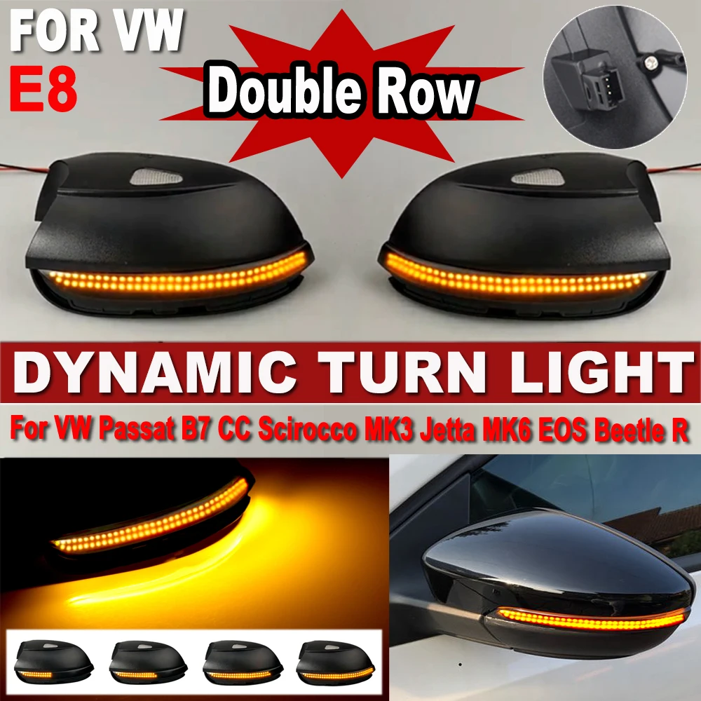 

Side Mirror Indicator Car LED Turn Signal Light For VW Scirocco MK3 Passat B7 CC Sequential EOS Beetle Dynamic Side Lamp
