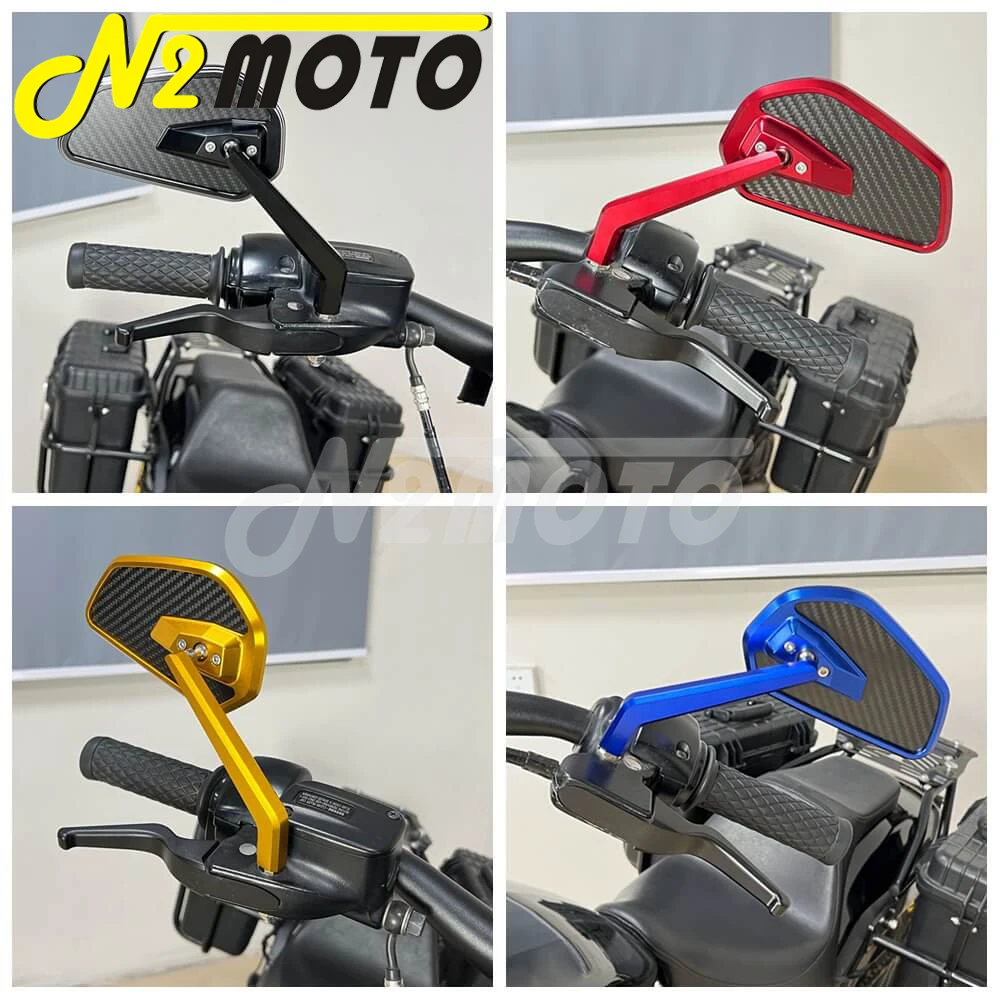 Paire De Rétroviseurs Moto Scooter Alu 8mm 10mm - Bleu Flamme - Vision Claire Et Design Sport