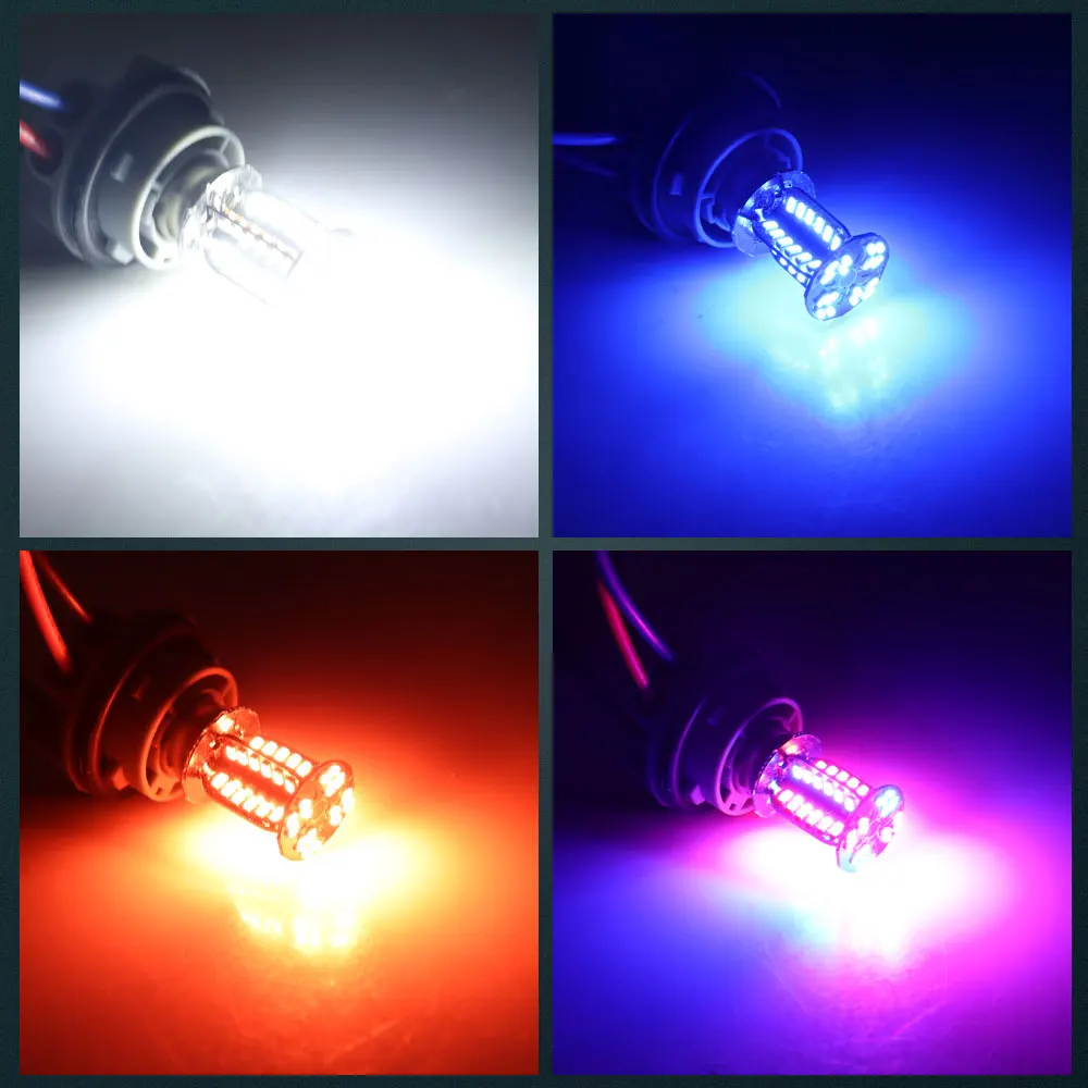1PCS 1157 BAY15D LED Bulb 64smd 3014 Motorcycle Strobe Reverse Turn Signal Light Red Blue Flashing Light Bulbs Plug and Play image 6