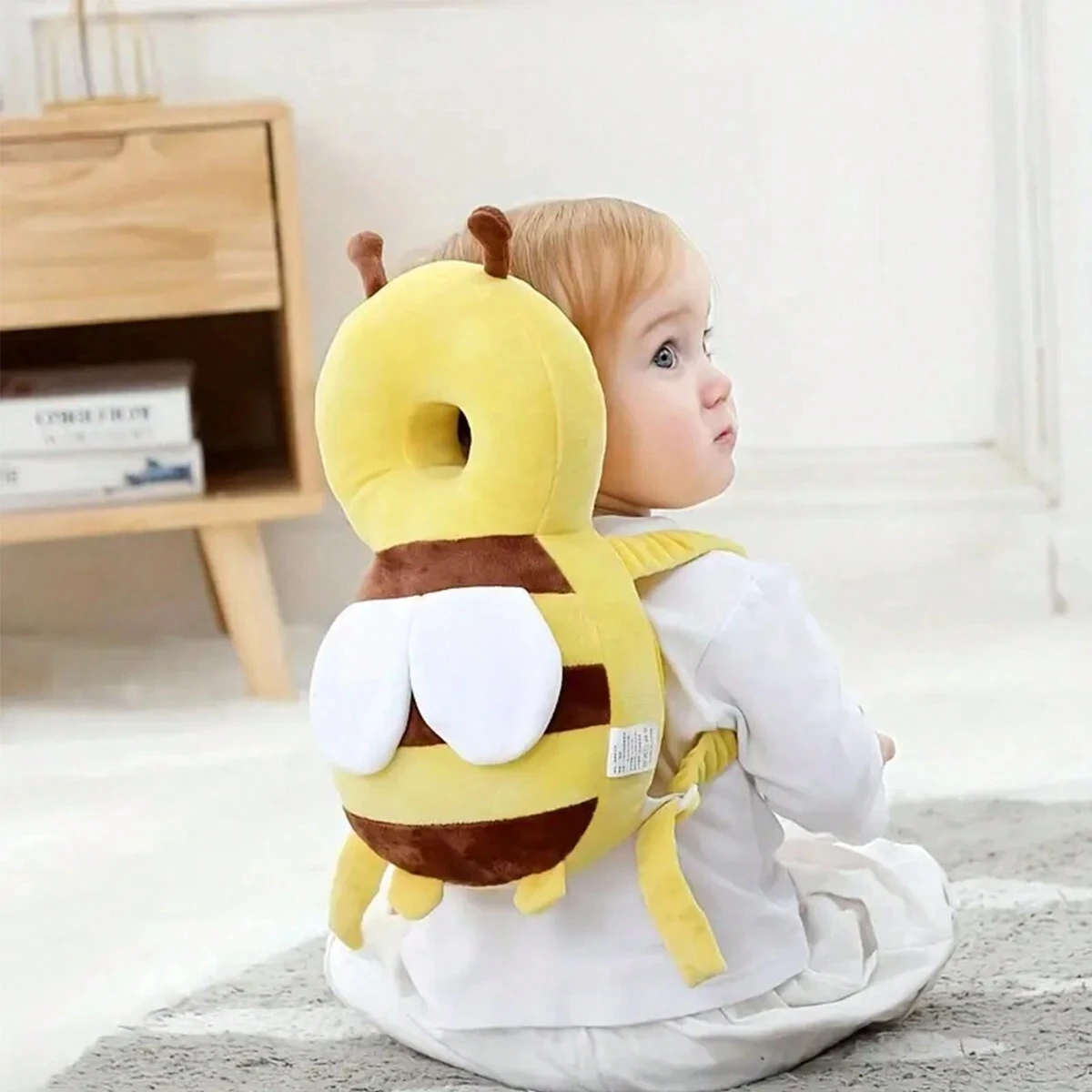 Breathable Baby Toddler Anti-Fall Pillow,Protect Baby Walking,Baby Safety Pillow Bee,anti-collision headrest protector cap