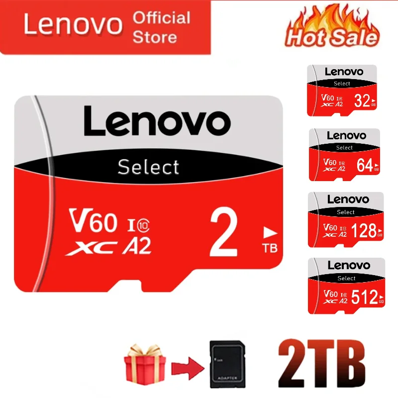 Lenovo-Carte mémoire Micro TF Mini SD, 1 To, 256 Go, 512 Go, 128 Go, 64 Go, 32 Go, Original, Téléphone, Ordinateur, Appareil photo, Dropshipping