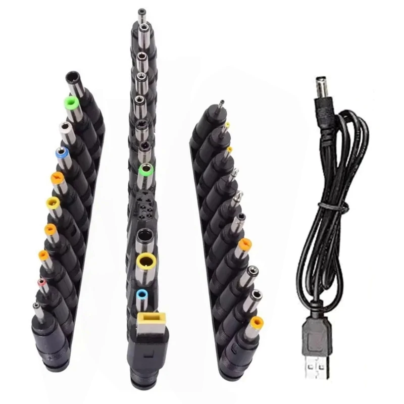 Bộ 34 đầu nối USB sang BarrelAdapter hoàn chỉnh cho máy tính xách tay, máy tính bảng, v.v.