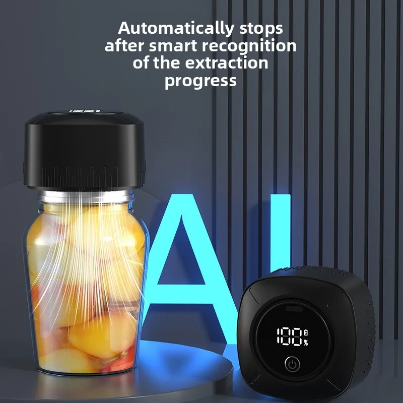 

Smart Automatic Vacuum Sealer for Mason Jars - 1200mAh Battery, Digital Screen, Auto Stop & Stylish Design for Food Freshness