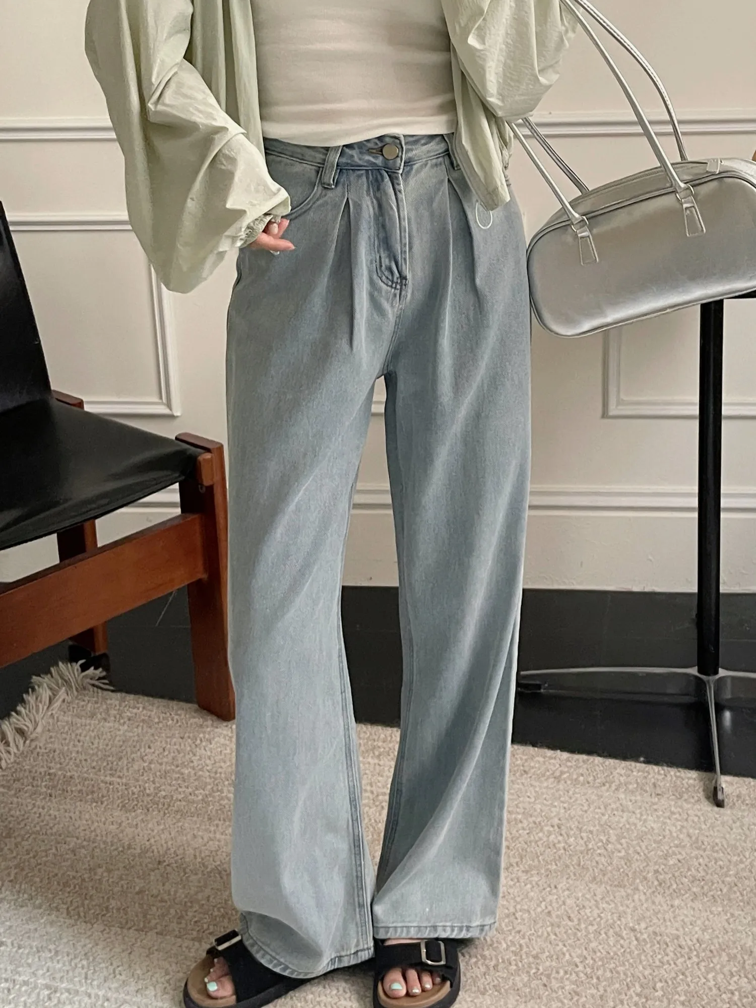 ZHISILAO New Baggy Wide Leg High Waist Jeans Women Vintage Boyfriend Cotton Soft Floor Length Denim Pants Streetwear 2024