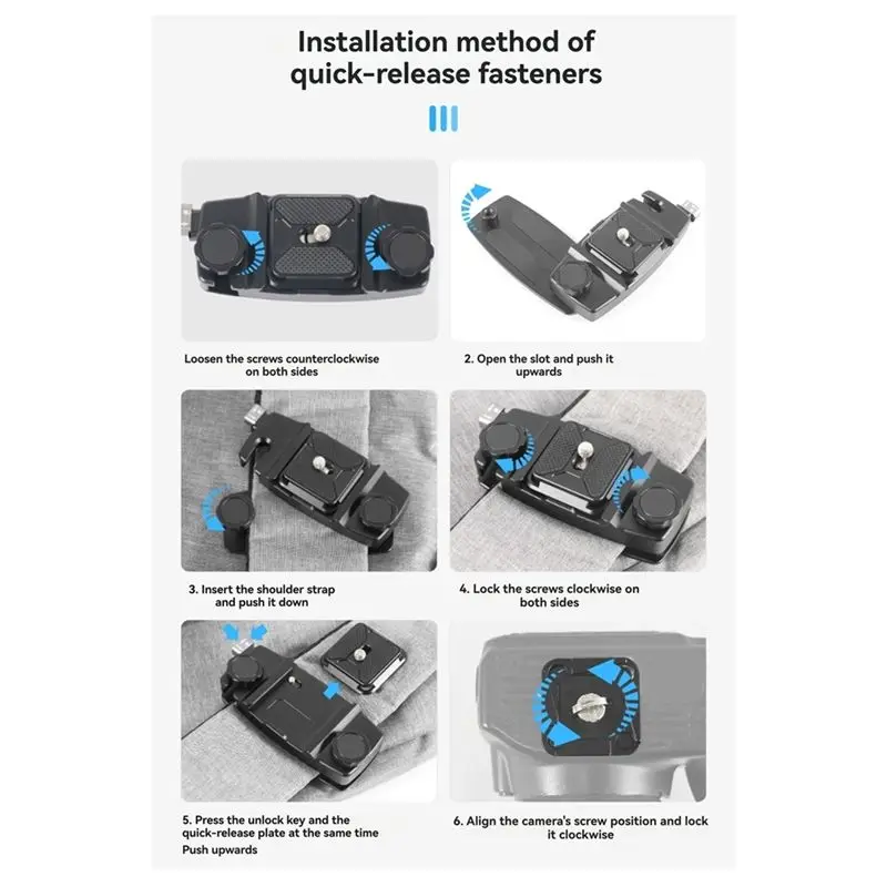 B27B For Outdoor Photography Camera Clip Mount Backpack Strap Kit With Quick Release Plate For DSLR For Arca Swiss Sony Nikon