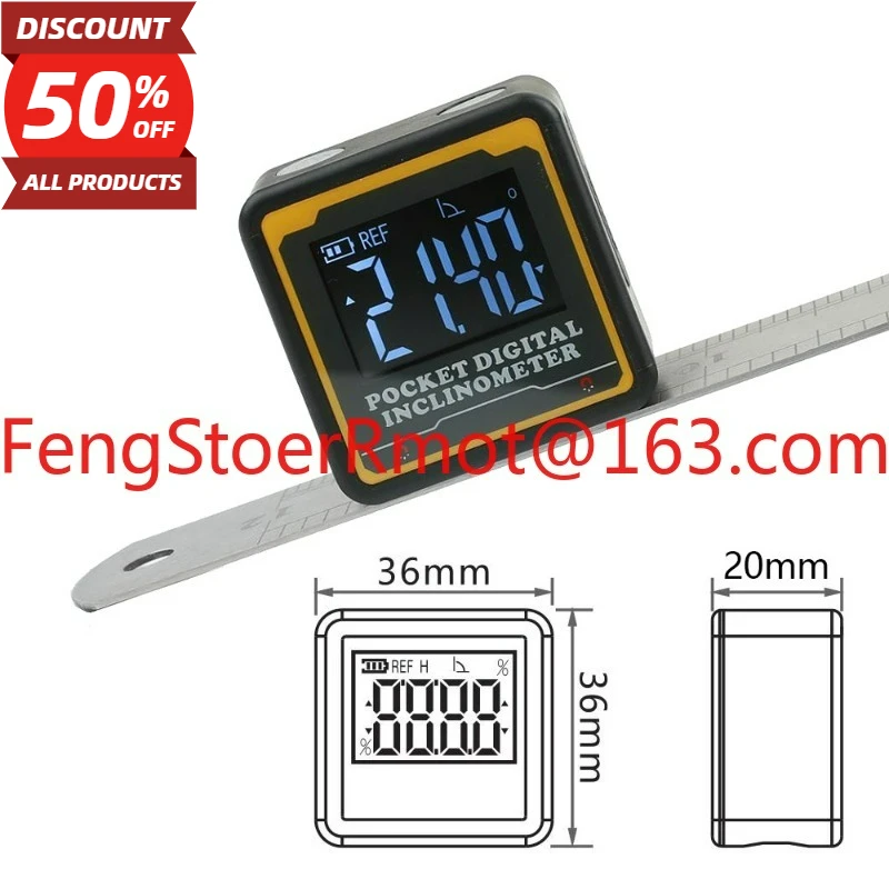 New electronic digital display bluetooth inclinometer angle measuring instrument slope meter miniature pocket inclinometer