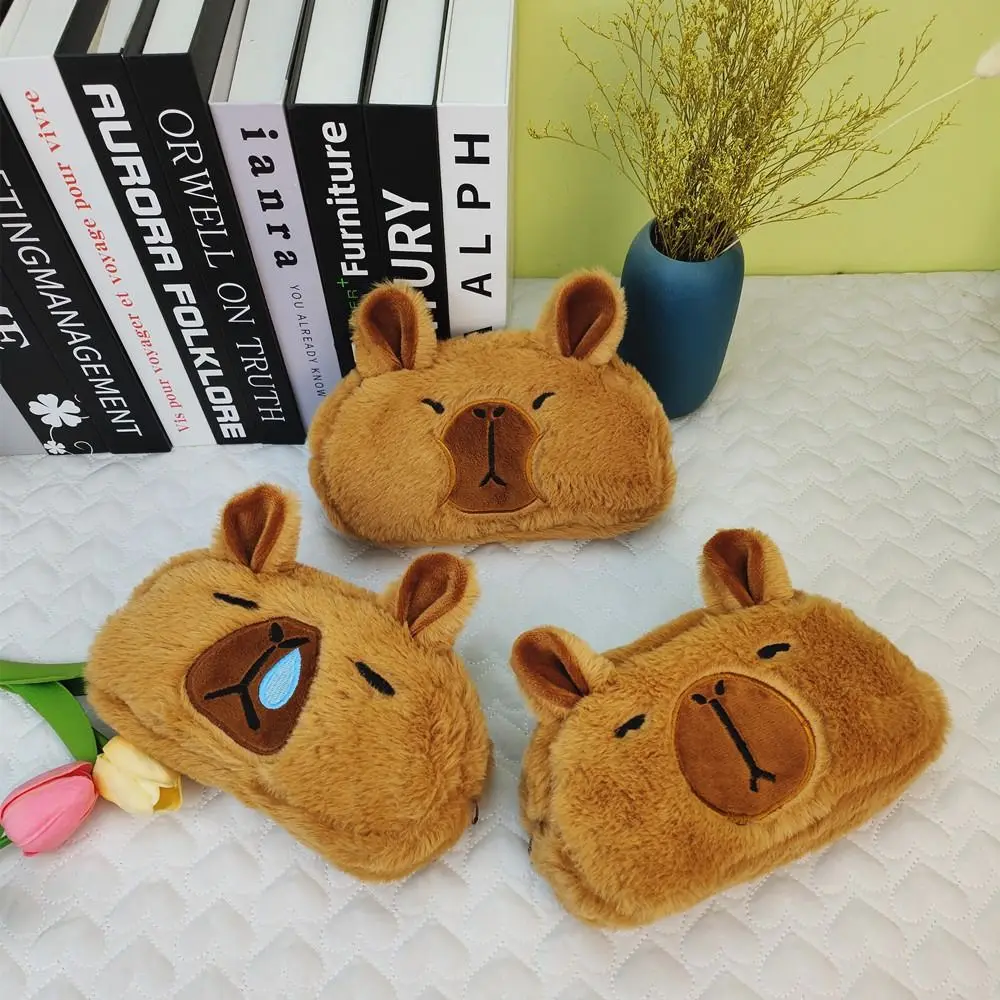 Plush Doll Capybara Plush Pen Bag, Plush Doll Capybara Plush Pen Bag, Cute Soft Capibara Plush Pencil Bag, Student Writing