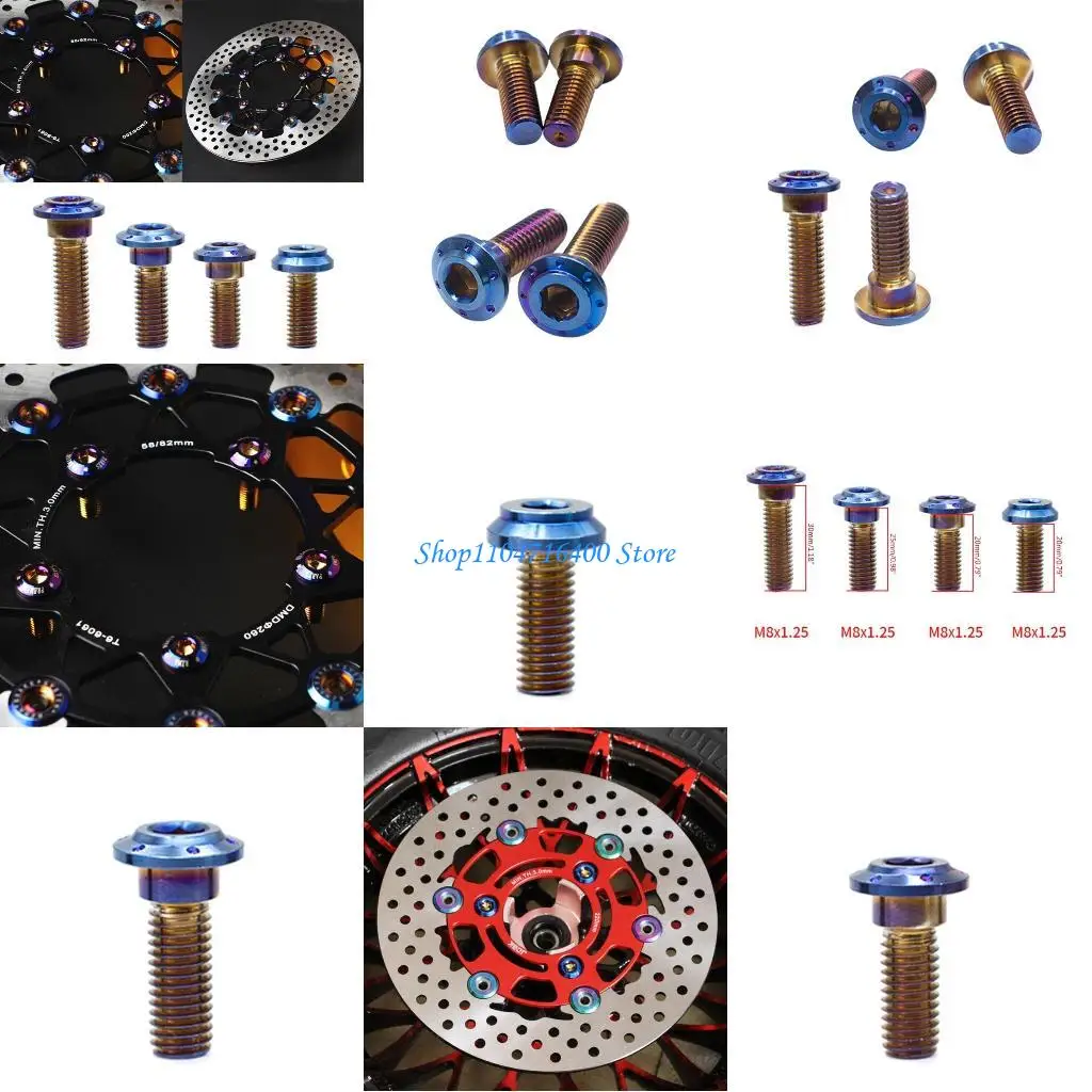 

y1gd Upgraded Brake Bolts 30mm/25mm/20mm Disc Brake Screws Wear Resistance- Disc Brake Rotor Bolts Used for Motorcycle