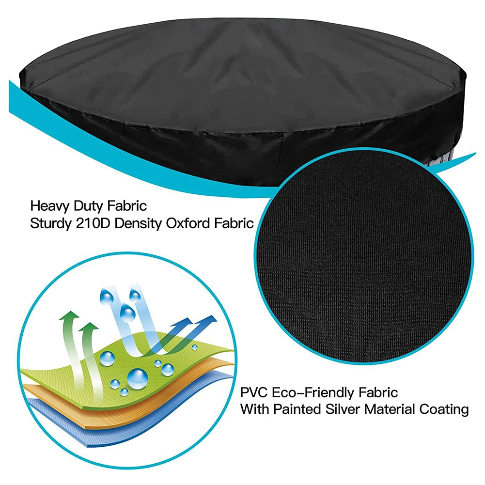 

Round 120cm Pool Cover with Rope Edge - Waterproof & Windproof Oxford Fabric for 4ft Outdoor Pools to Block Dust & Debris
