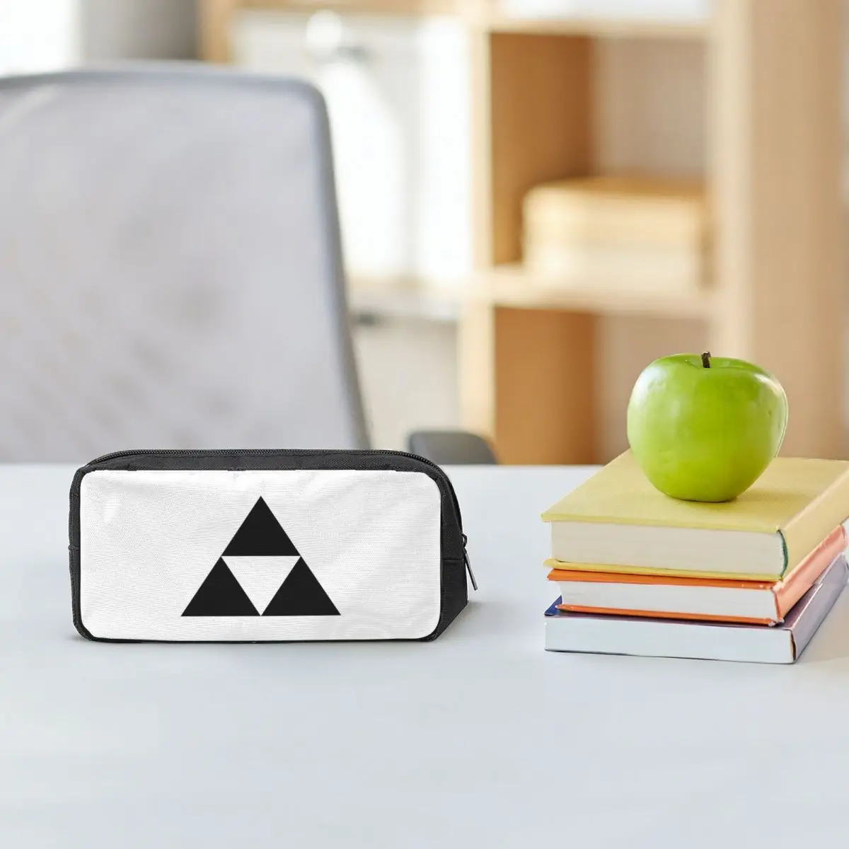 Estuches para lápices con símbolo Triforce dorado de Zelda para estudiantes, caja para lápices escolar, bolsa para lápices grande, bolsa para guardar artículos de papelería