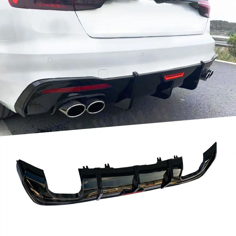 

Задний диффузор из углеродного волокна с стоп-сигналом для Audi A4 S4 Sline B10 2020-2022, защитный бампер из АБС-пластика, крышка разветвителя