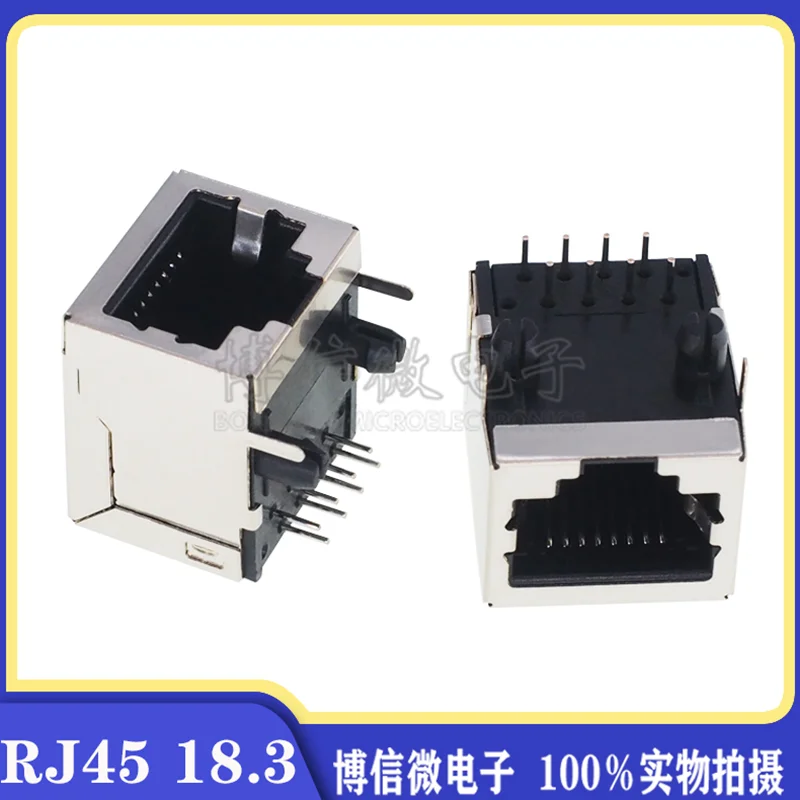 

10PCS RJ45 Socket 18.3MM 58 Plug 8P8C Network Interface Network Cable Socket Length 18mm X Height 13mm