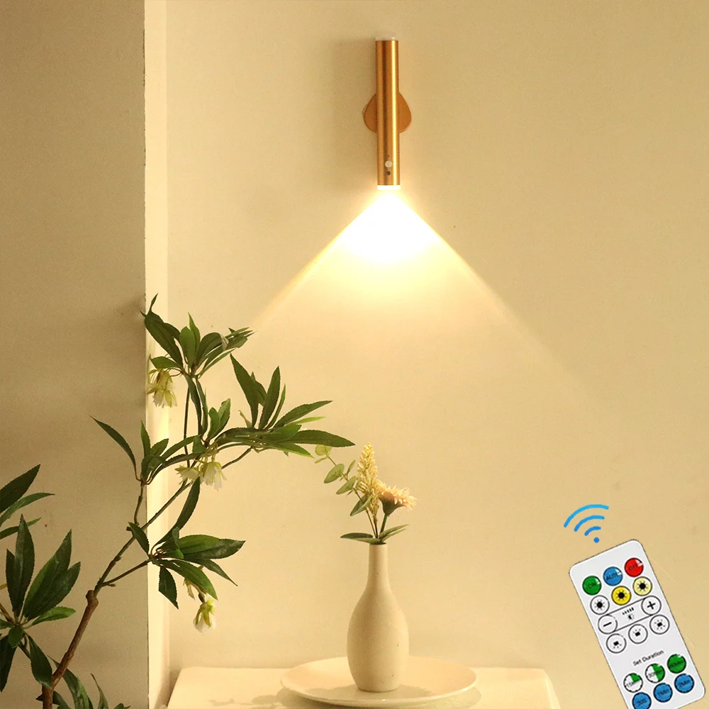 IP65 Waterproof Remote Control LED Rechargeable wall Light USB Rechargeable Battery Reading Lamp Easy Mount for Living Room