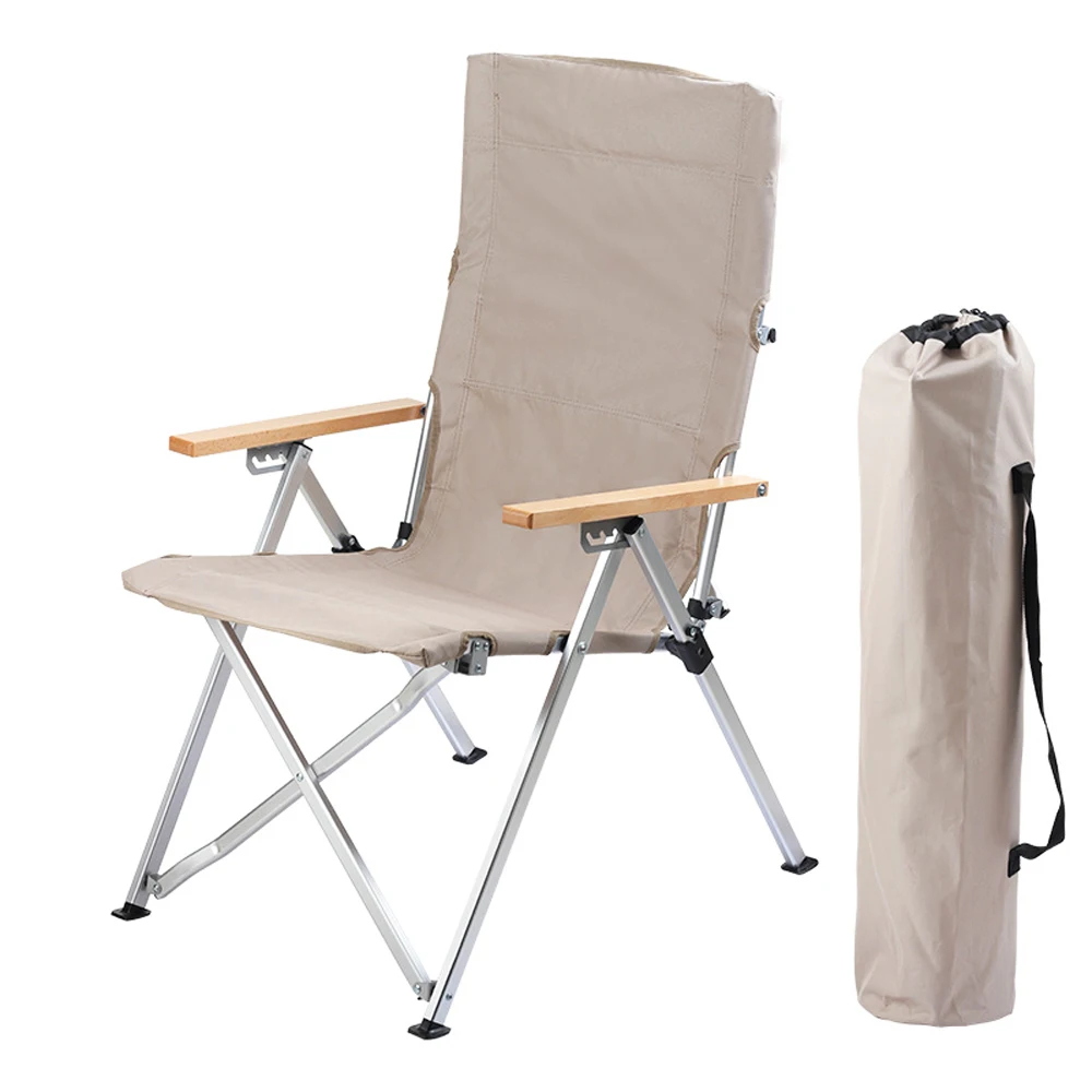 Outdoor folding chair Recliner portable ultra light aluminum alloy camping chair lunch break 4-speed adjustable recliner fishing