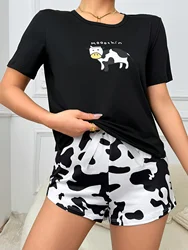 Women's pajamas new design short-sleeved shorts two-piece elegant casual home wear set