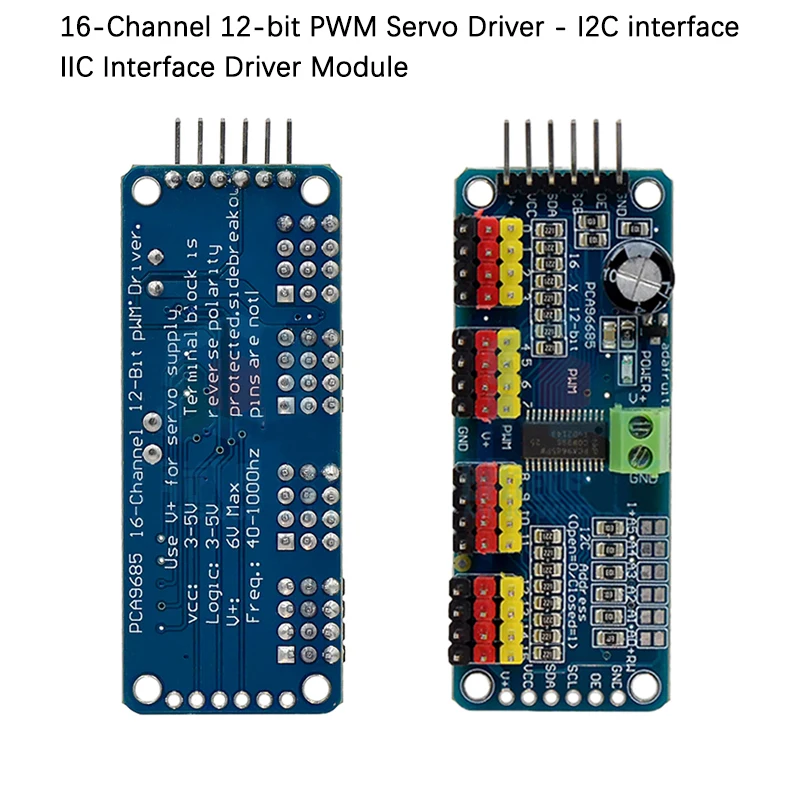 16-Channel 12-bit PWM Servo Driver - I2C interface - PCA9685 for Arduino Raspberry Pi DIY Servo Shield Module servo shield