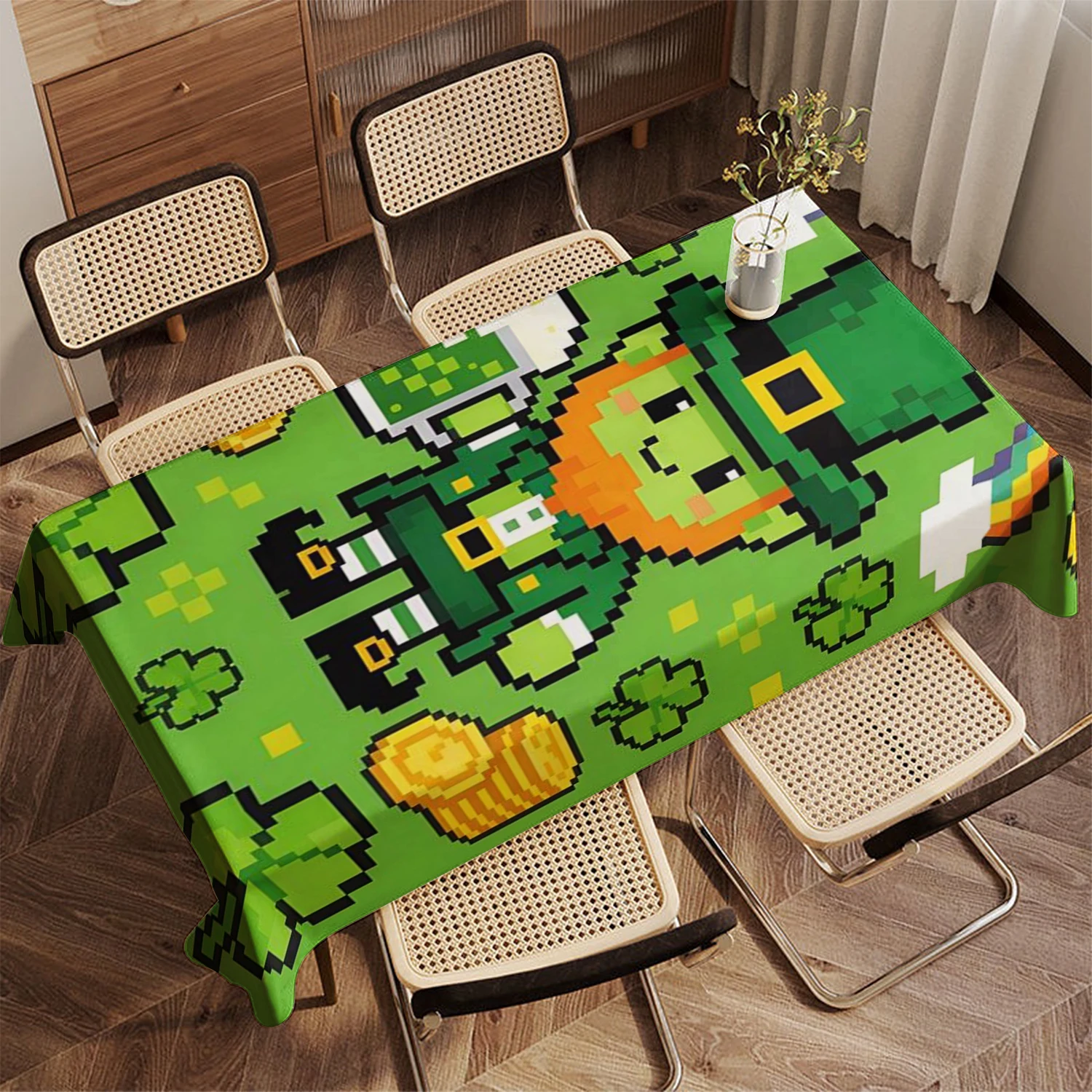 

2D Pixel Art скатерть ресторан кухня скатерть гостиная украшение дома прямоугольное украшение для вечеринки