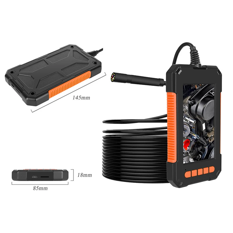 8mm Industrial Endoscope 1080P HD 4.3inch Single Lens LCD Digital Inspection Camera With 8 LED IP68 For Car Sewer Checking