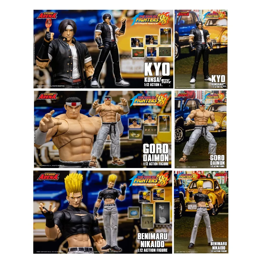 

【Скоро в наличии】STORM TOYS The King of Fighters '98 Бенимару Никайдо, Горо Даймон, Кё Кусанаги, фигурки в масштабе 1/12.