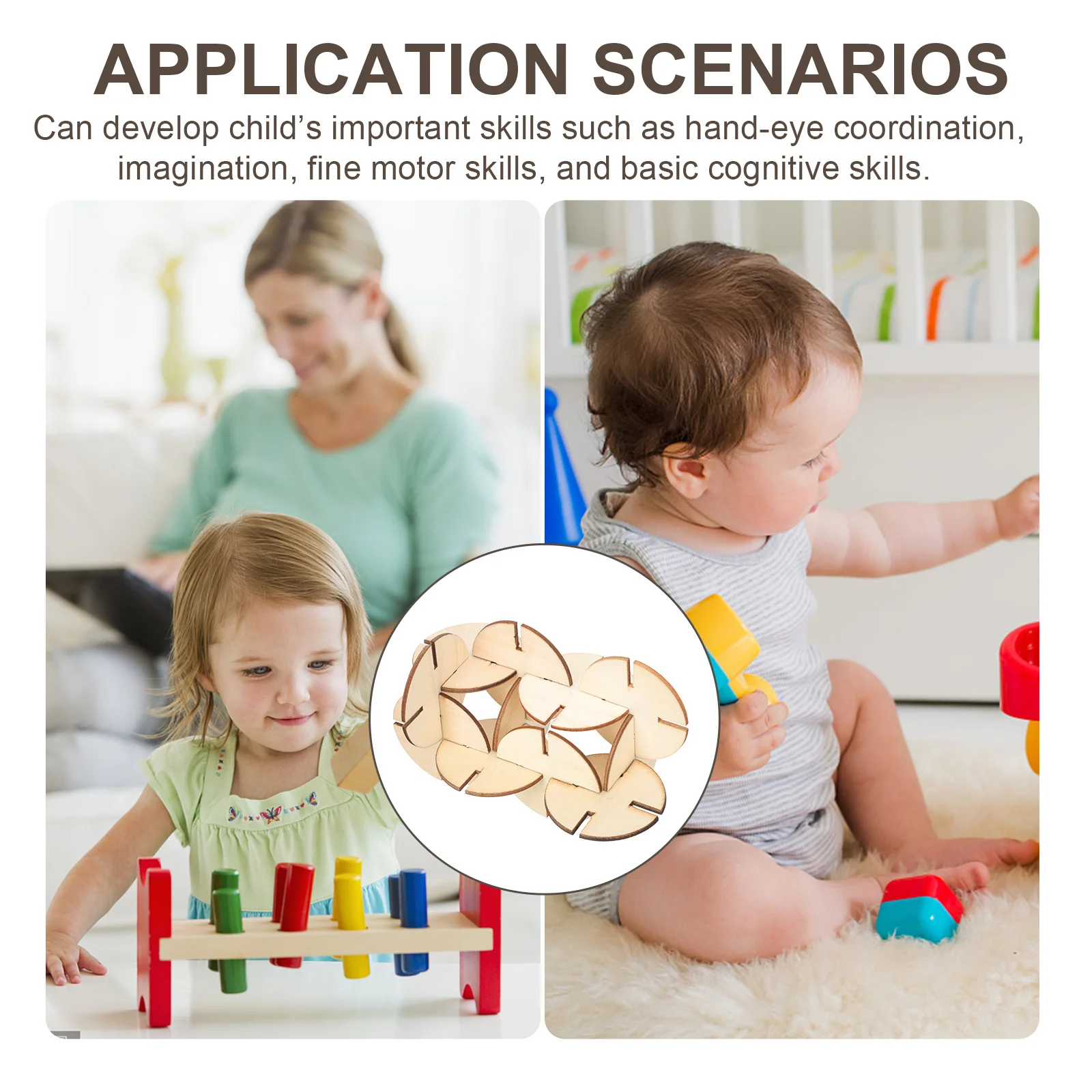 50 قطعة من قطع الألغاز الخشبية الفارغة غير المكتملة للحرف اليدوية للكتابة وتعزز إبداع المهارات الحركية للأطفال #1