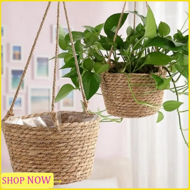 Especial Garden Hanging Planter Macrame Plant Storage Basket Jute Rope Woven Indoor Outdoor Flower Pot Holder