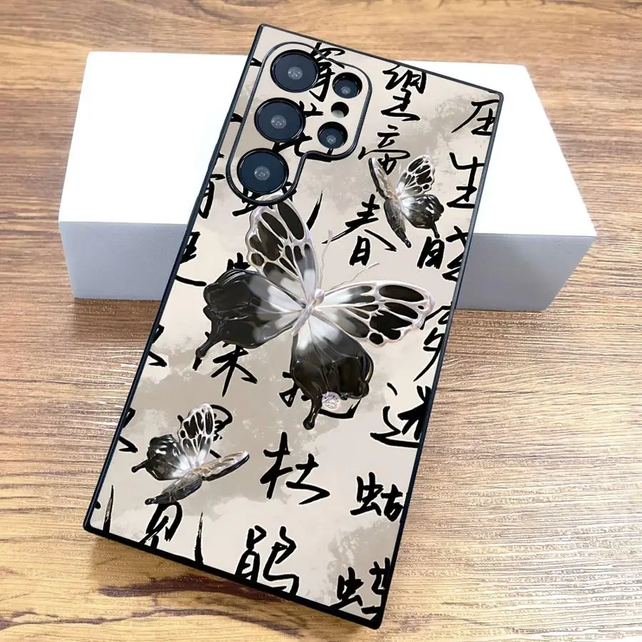 حافظة لهاتف سامسونج جالاكسي S23 FE S20 S25 + S9 S25 Ultra S24 Plus S22 S21 S24 + تصميم الفراشة #2