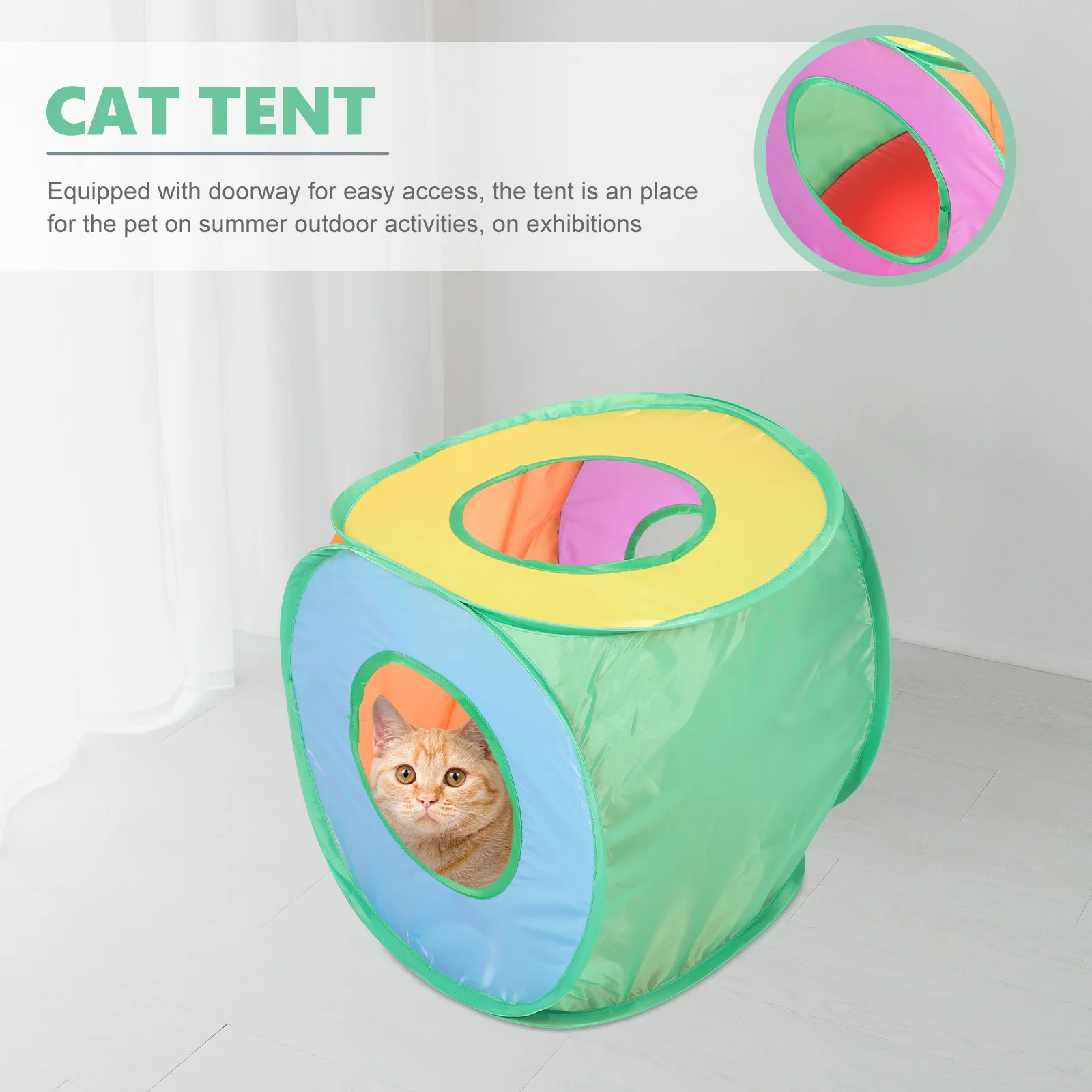 Square Outdoor Cat Dog Puppy Pop-Up Tent Foldable Sun Shelter House for Pets Cat (As Shown) Pet Pop-Up Tent