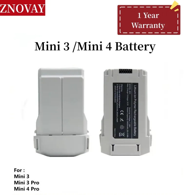 

For Mini 3 Pro Battery 3850mah Flight Time 47 Minutes Compatible Mini 3/Mini 3 Pro/Mini 4 Pro Series Drone Accessory Batteries