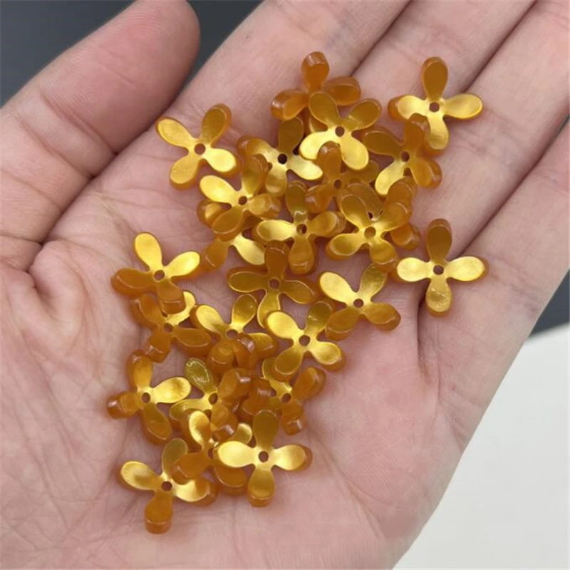 new creative Imitate shell 14mm torus petal beads acetic acid connector for diy earrings hairpin jewelry making accessories