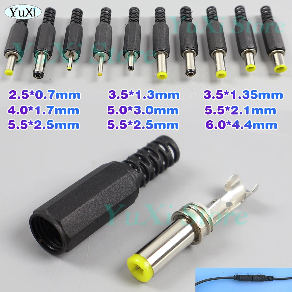 5.5*2.1mm DC Power Supply Jack Socket Connector DIY Male DC Power Plug 5.5*2.5mm 3.5*1.35mm 5.0*3.0mm 6.0*4.4mm Adapter