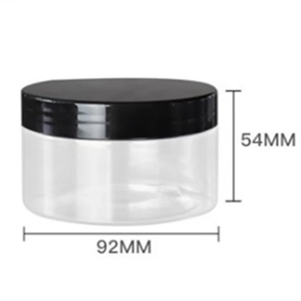 150ml 200ml/250g 300g clear/amber plastic round pet jar container with aluminum /plastic cap lid for Cosmetic,food, Packaging,