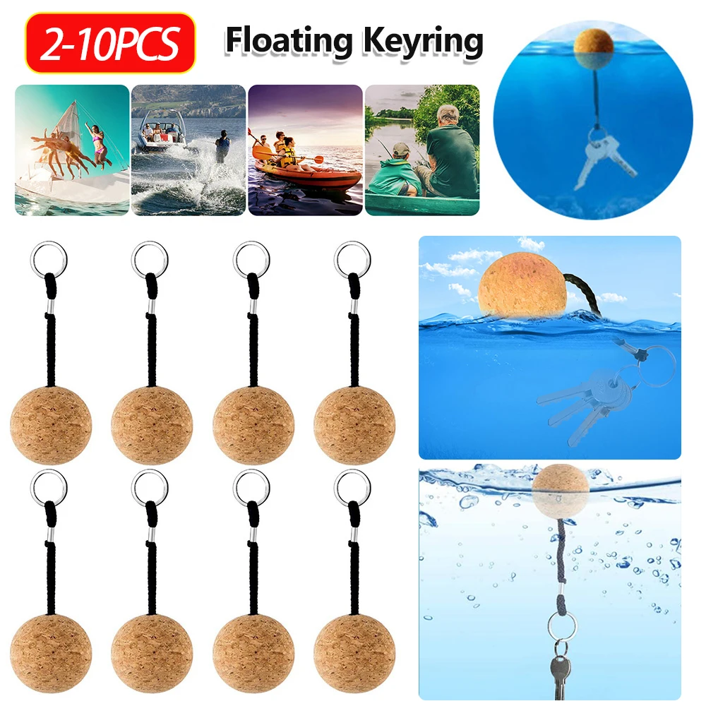 Floating Keyring Sailing Kayak Surf Gift Cork Ball Floating Keychain Key Ring Buoyant Sailing Gift for Marine Boat