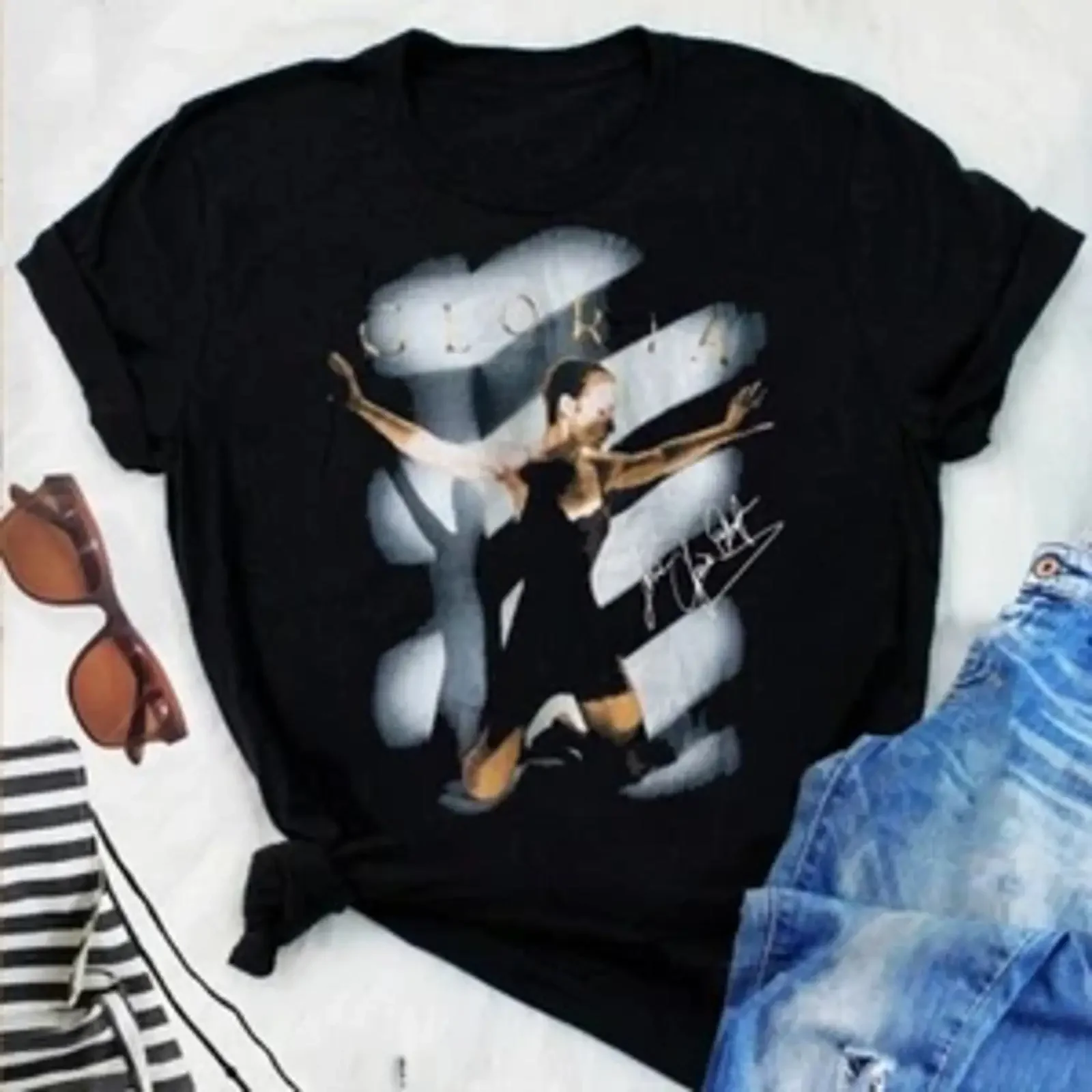 Camiseta Gloria Estefan Evolution World Tour, todas las tallas S a 5XL UU726, ropa de diseñador vintage lavada, unisex, suave, para hombre