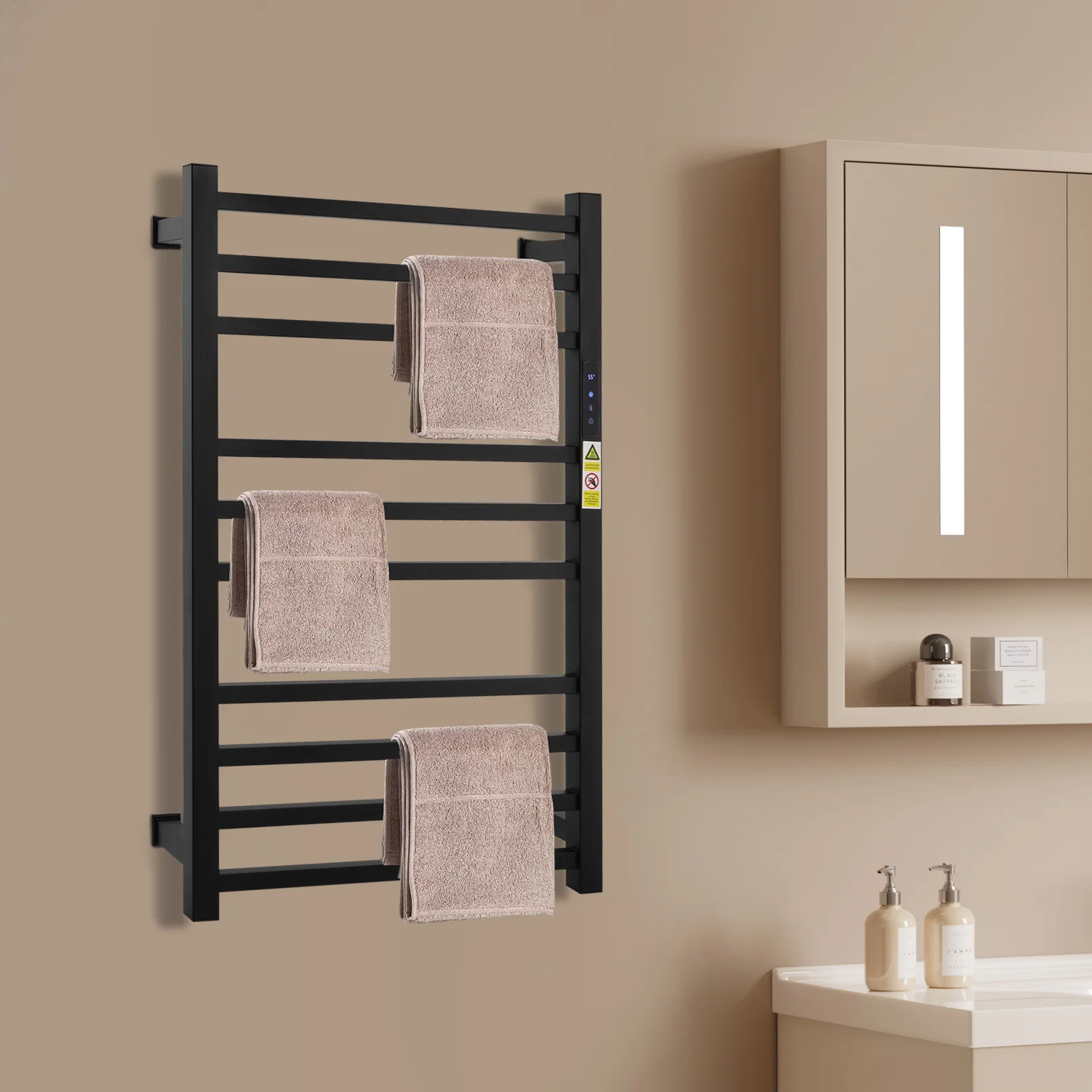 

Electric heating towel rack 120W 110V Towel Warmer Rack for Bathroom, Towel Warmer Rack with Timer, Wall Mounted