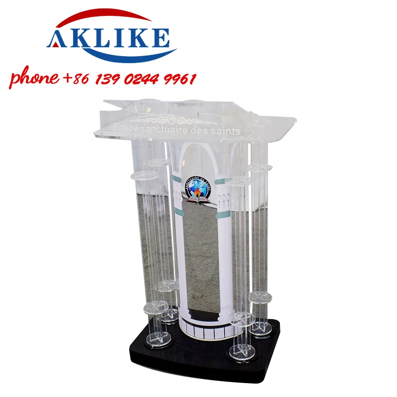 Modern Pulpit Simple Design Acrylic Lectern Clear Plastic Pulpit Bible Top Table Outdoor Wedding Lectern