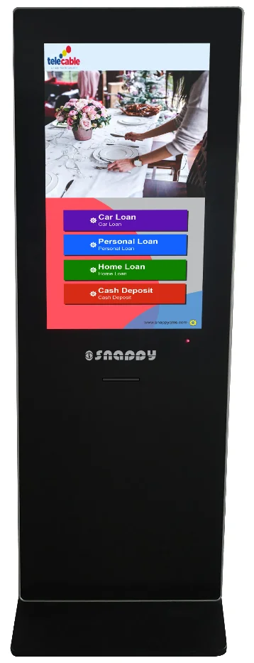 Snappy 21.5 32-Inch Queue Management System Arabic French Multi-Language Ticket Dispenser Floor Standing Self-Service Kiosk