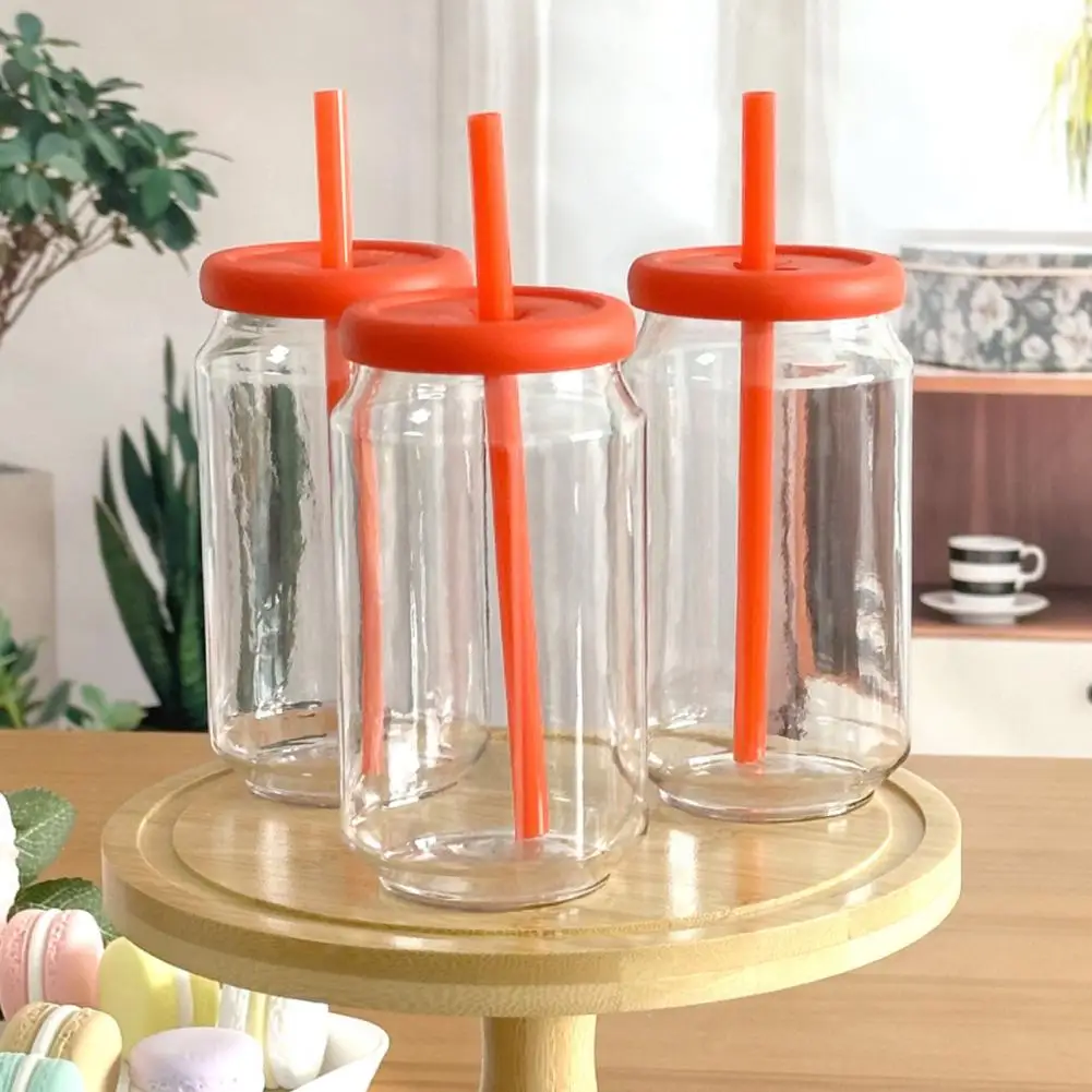 

Wear Resistant Drinking Cup with Silicone Lid 12oz Portable Tritan Plastic Drinking Glass for Soda Juice Cocktails