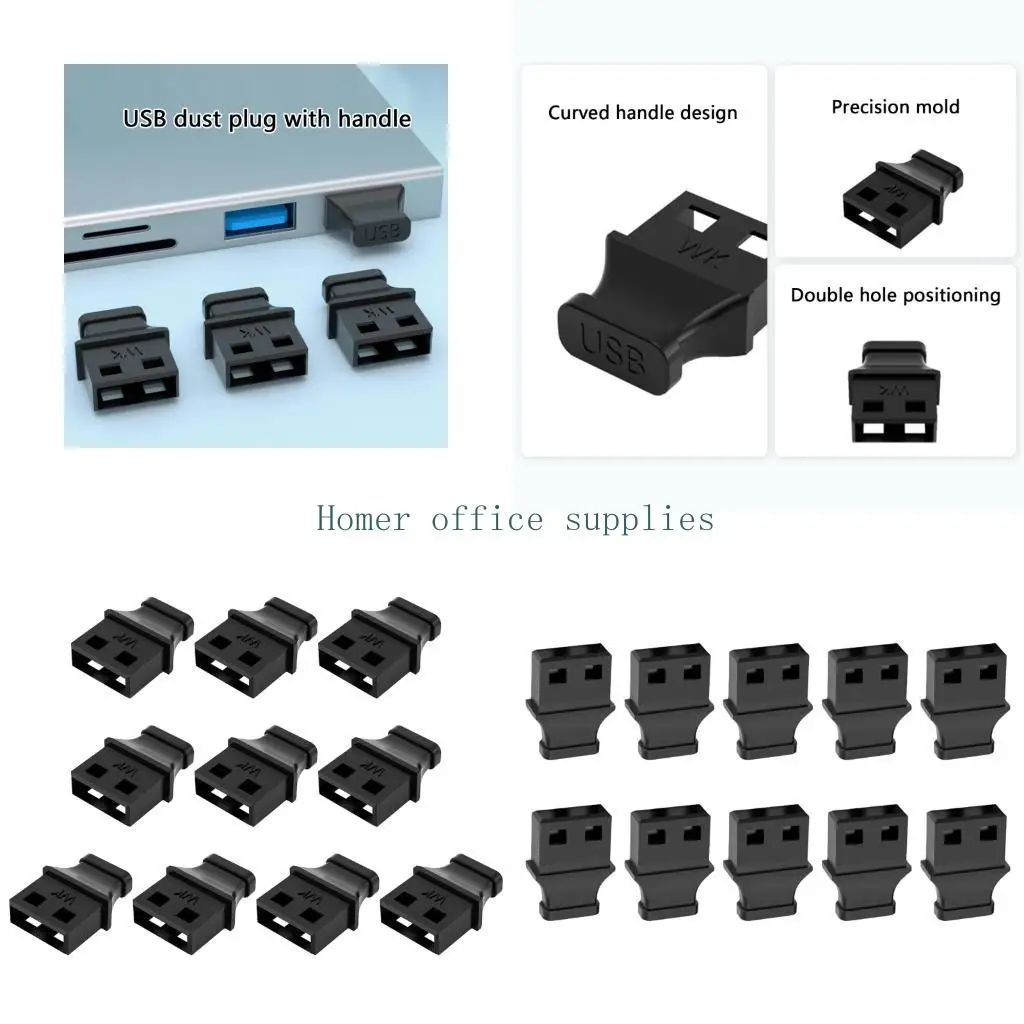 K43B USB Interfaces Dusts Plugs With Handle Secure For Electronics Devices