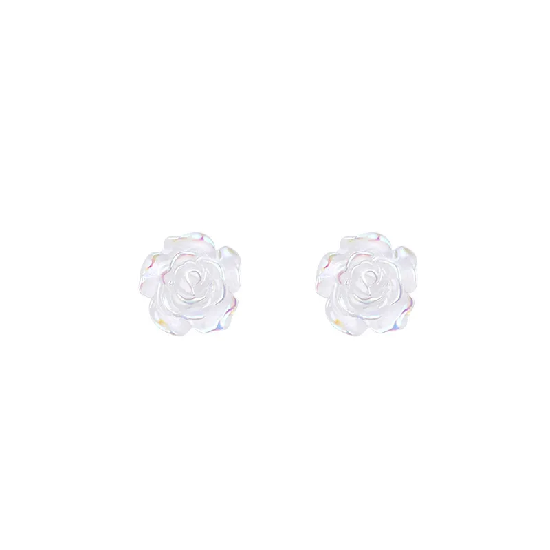 

Sterling Silver Earrings for Women's White Pearl Shell Rose Flower Earrings Popular Fashion Jewelry Festival Gifts