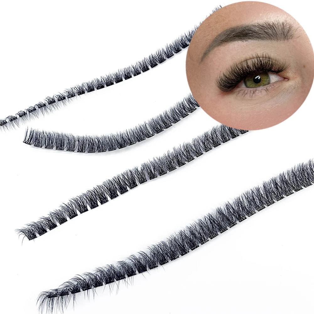 Fluffy Lash Clusters Cluster di ciglia spesse CC Curl Wispy ciglia individuali 10-16mm Cluster eyelashextensions 28 pz