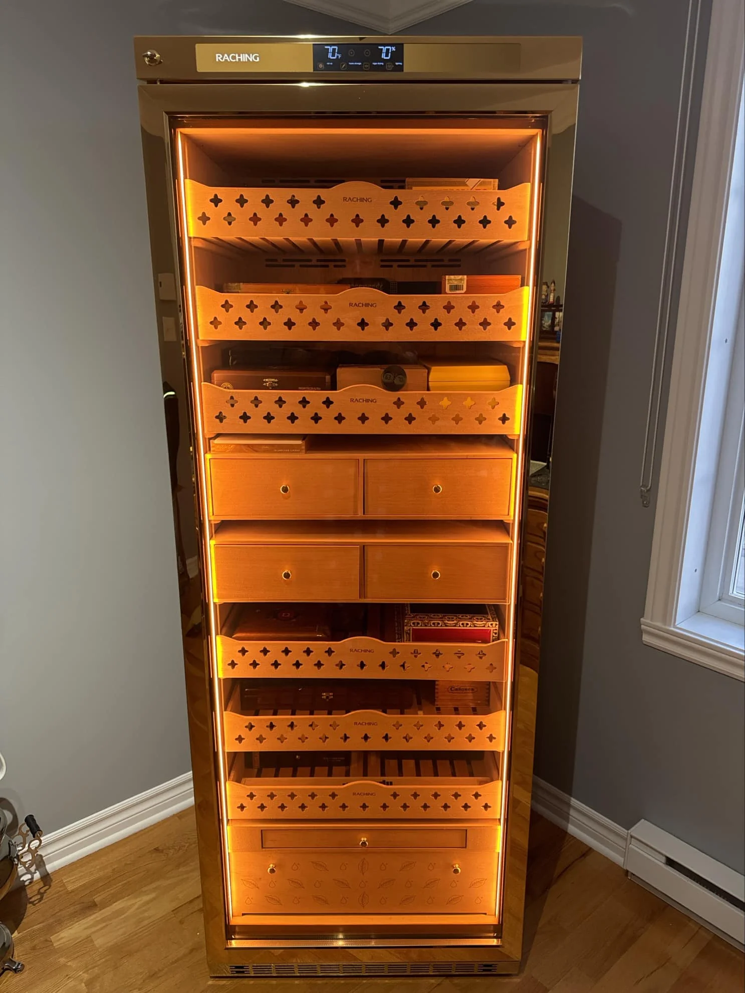 China Factory MON5800A Electric Cigar Humidor Hold 3000CT Cigars For Commercial Household Use