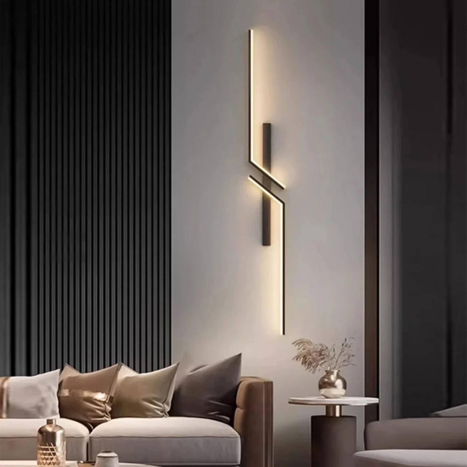 Lámparas LED de pared para interiores, iluminación de fondo de TV, sofá, dormitorio, mesita de noche, luces de pared LED negras, decoración de pasillo, candelabro de pared, nuevo