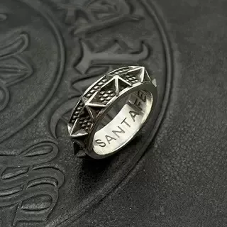 S925 Pure Silver thai silver retro rivet star ring men and women pentagram cody sanderson style men domineering index finger