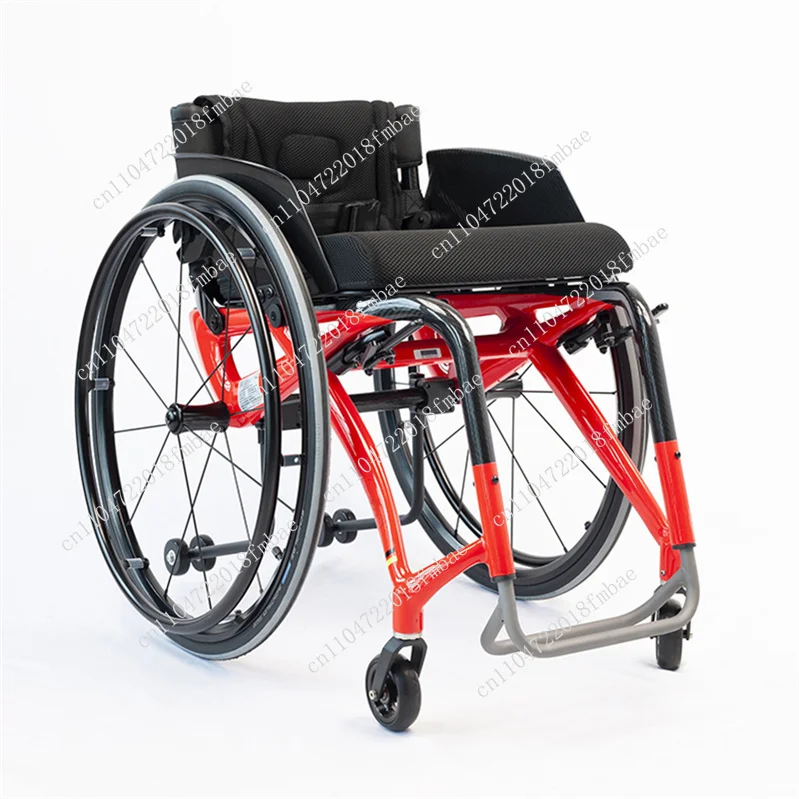 Quick Release Carbon Fiber Sports Wheelchair, Disabled Wheelchair with Foldable Rear Wheel Side Guard