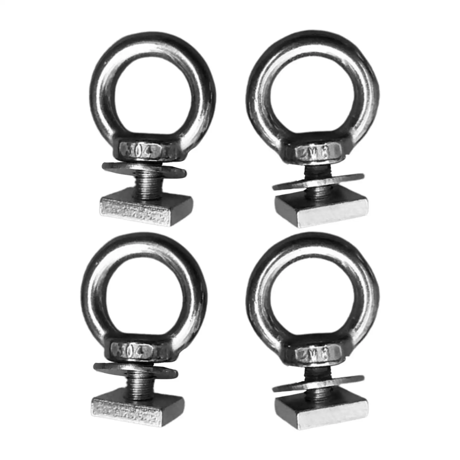 4 peças t track mount amarrar âncora genérica resistente olho parafuso amarrar anéis para rack de telhado cordas segurar cabo bungee