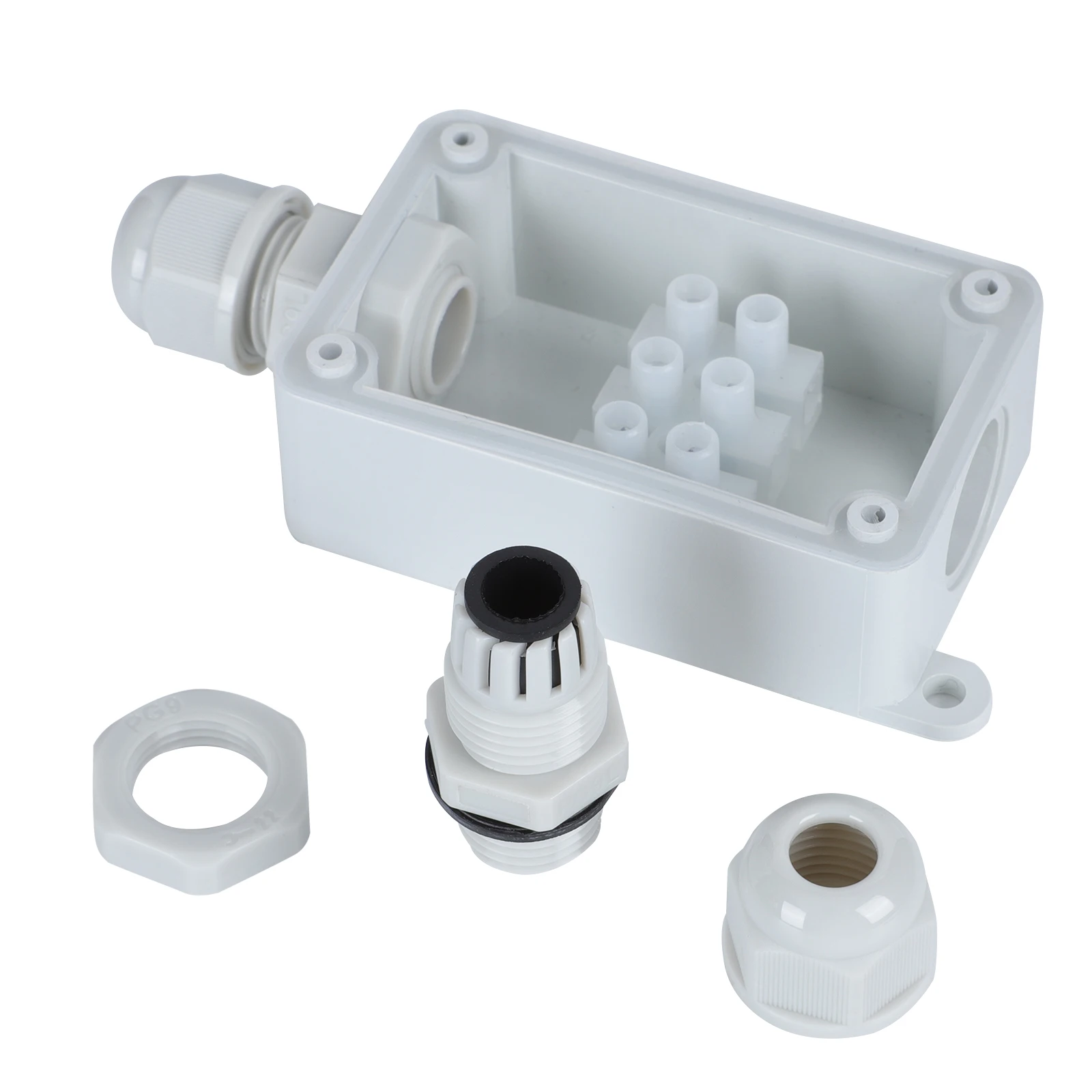 

Outdoor Waterproof Cable Wiring Box Weatherproof Junction Box For Monitoring Dustproof Electrical Enclosure Lightweight White Pc