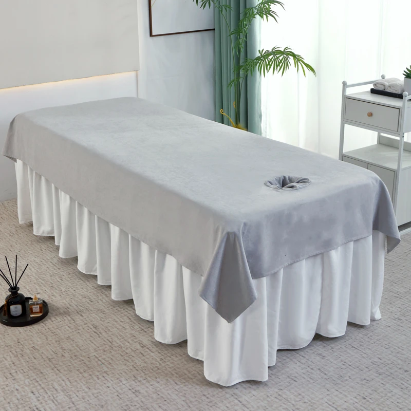 120x230cm 1Pcs Plain Beauty Salon Bed Sheets SPA Massage Tuina Anti-shrink Soft Skin-friendly Bedding Table Cover With/no Hole