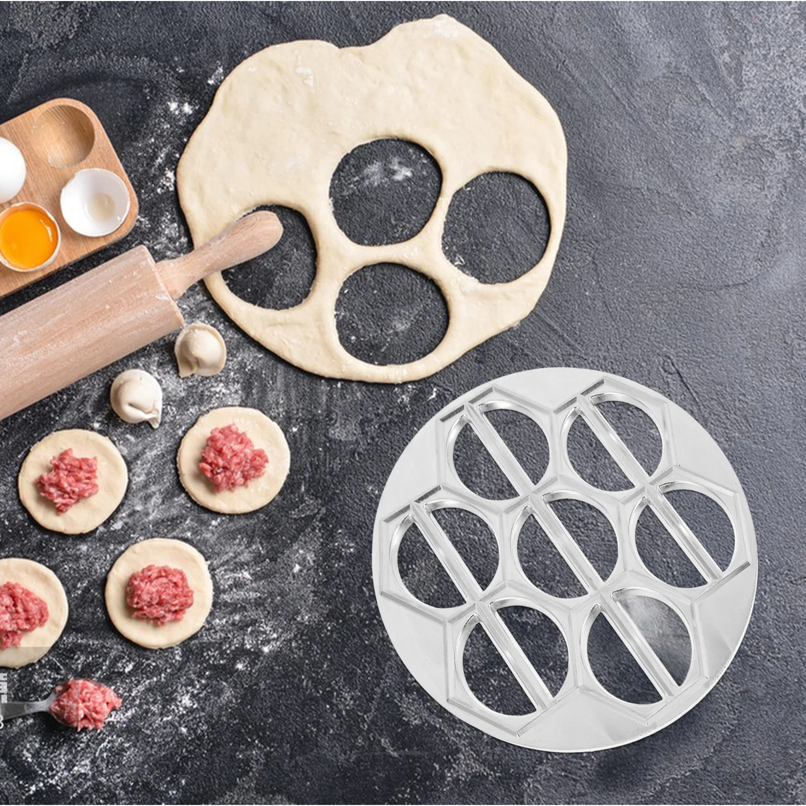 

Dumpling Maker Mold Multi-Hole Tool For Wontons Russian Ravioli Aluminum Alloy Kitchen Supply Baking Tool