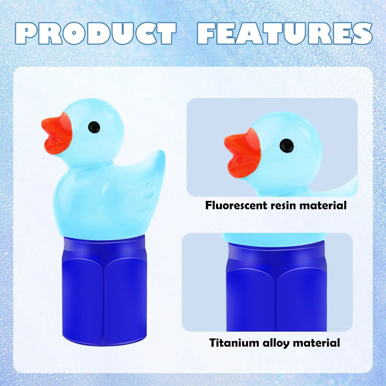 4PCS Auto Tire Valve Stem Caps,Glow in The Dark Cute Duck Valve Caps for Car Tires,Universal Car Tire Air Cap view 4